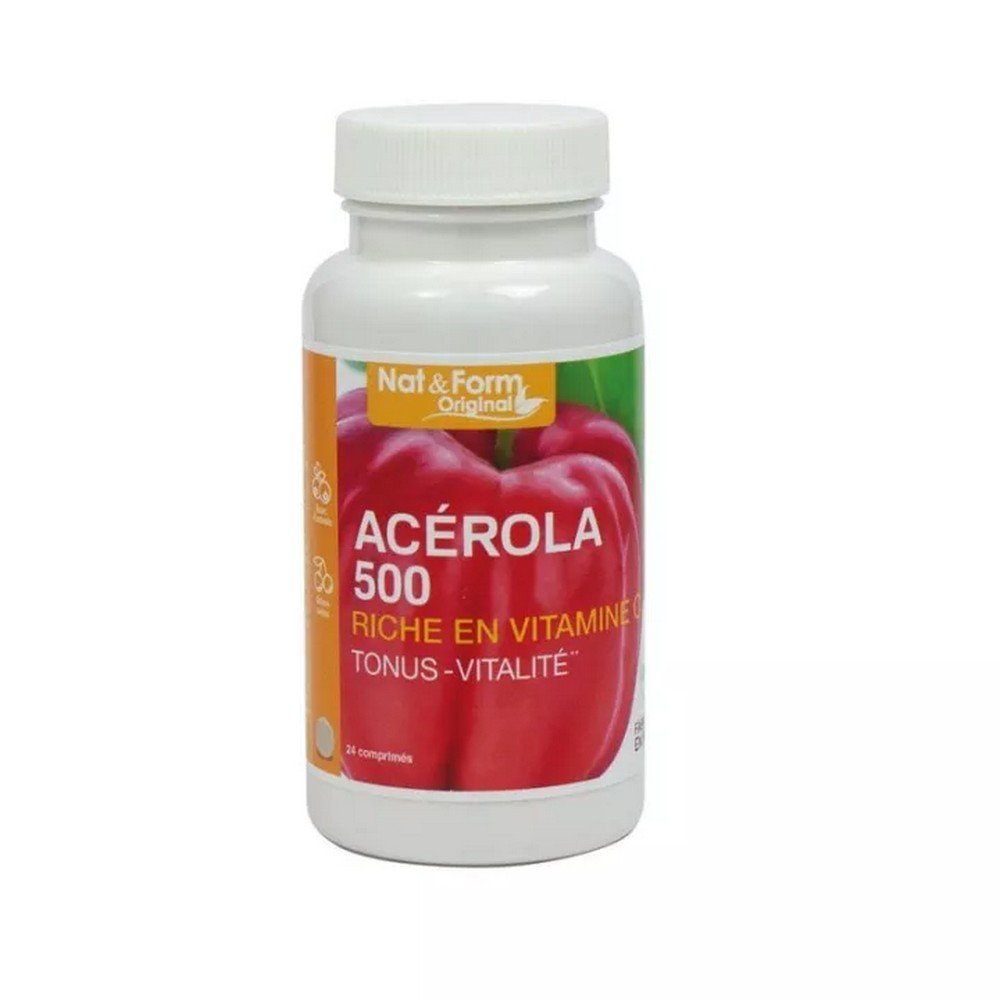 Nat & Form Acerola 500 24 Tablets,Acérola 500 24 Comprimés