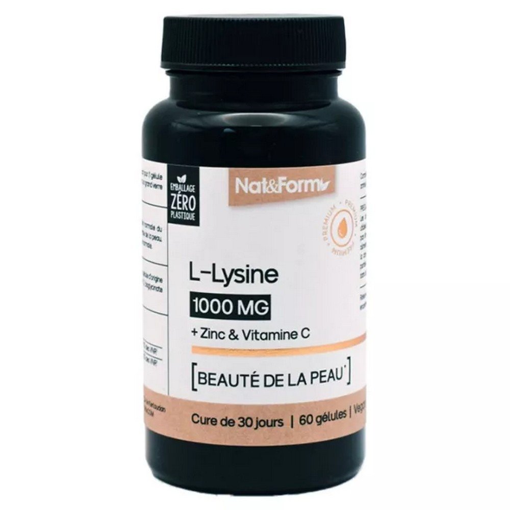 Nat&Form Nutraceutical Lysine 60 Capsules, Lysine Nutraceutique 60 Gélules