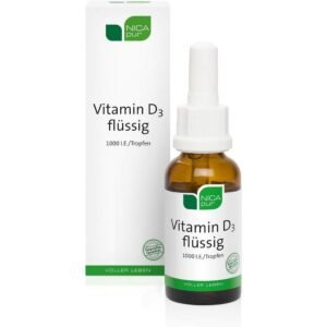 NICApur Vitamin D3 Liquid 1000 IU - High Dose Drops - 25 ml,NICApur Vitamin D3 Liquid 1000 IE – hochdosierte Tropfen – 25 ml