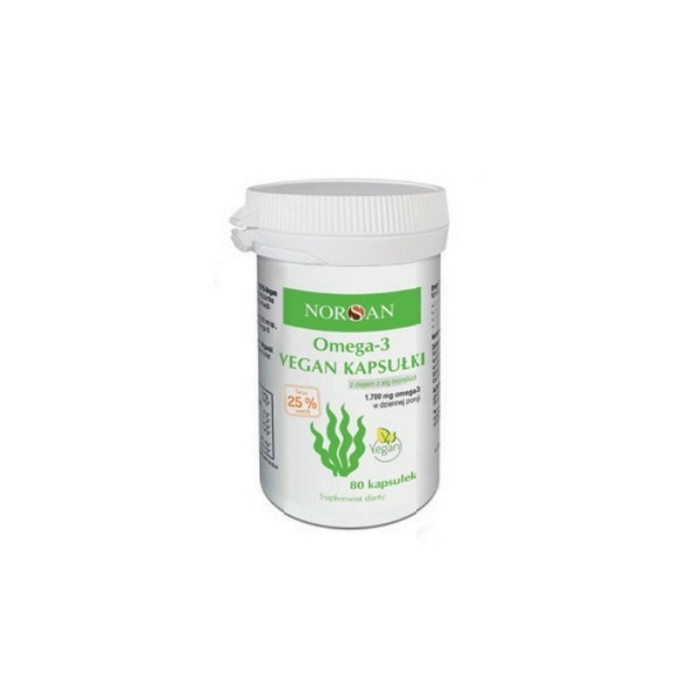 Norsan Omega-3 Vegan Sea algae oil 80 caps.