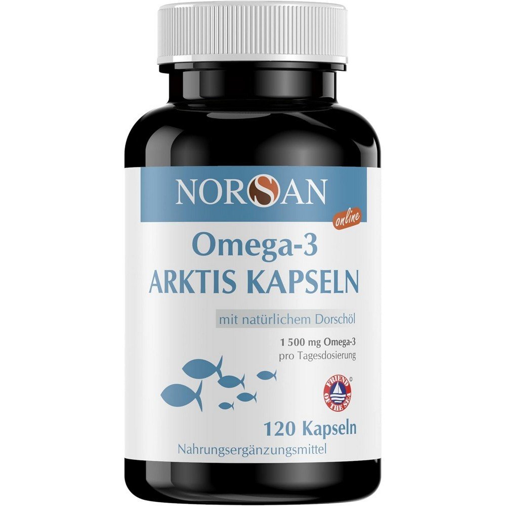 NORSAN Premium Omega 3 Cod Oil Capsules High Dose - 1,500 mg, NORSAN Premium Omega 3 Kabeljauöl-Kapseln hochdosiert – 1.500 mg