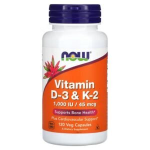 NOW Foods, Vitamin D3 and K2, 120 Vegetarian Capsules,NOW Foods, Vitamin D3 und K2, 120 vegetarische Kapseln