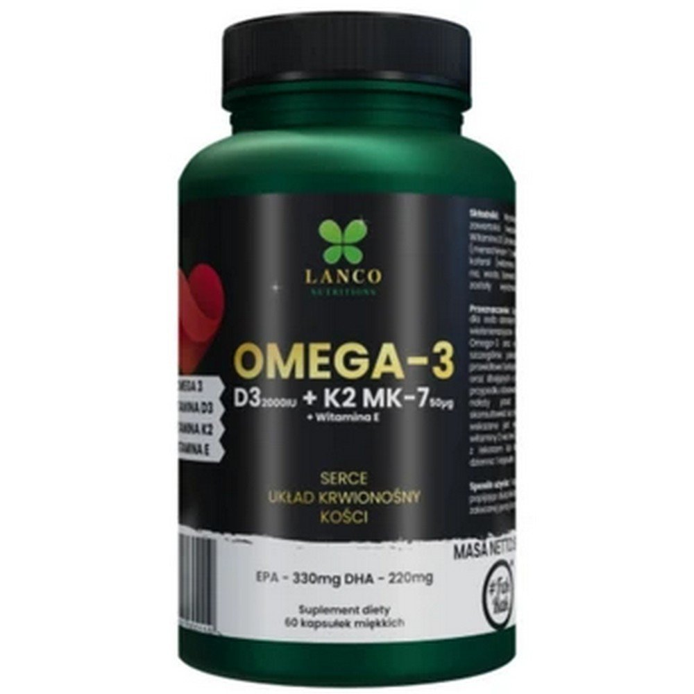 Nutririons Lanco Nutritions Omega3 + witamina D3 K2 MK-7 60kaps.