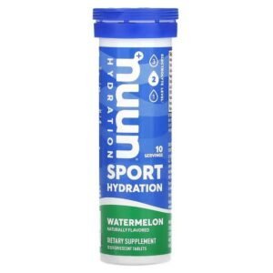 Nuun, Hydration, Sport, Effervescent Electrolyte Supplement, Watermelon, 10 Tablets,Nuun, Flüssigkeitszufuhr, Sport, Brause-Elektrolyt-Ergänzungsmittel, Wassermelone, 10 Tabletten