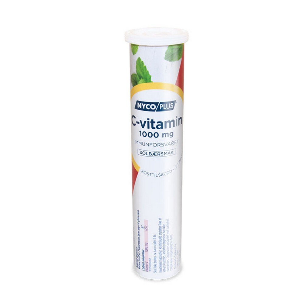 Nycoplus vitamin C effervescent tablets 1000 mg blackcurrant 20