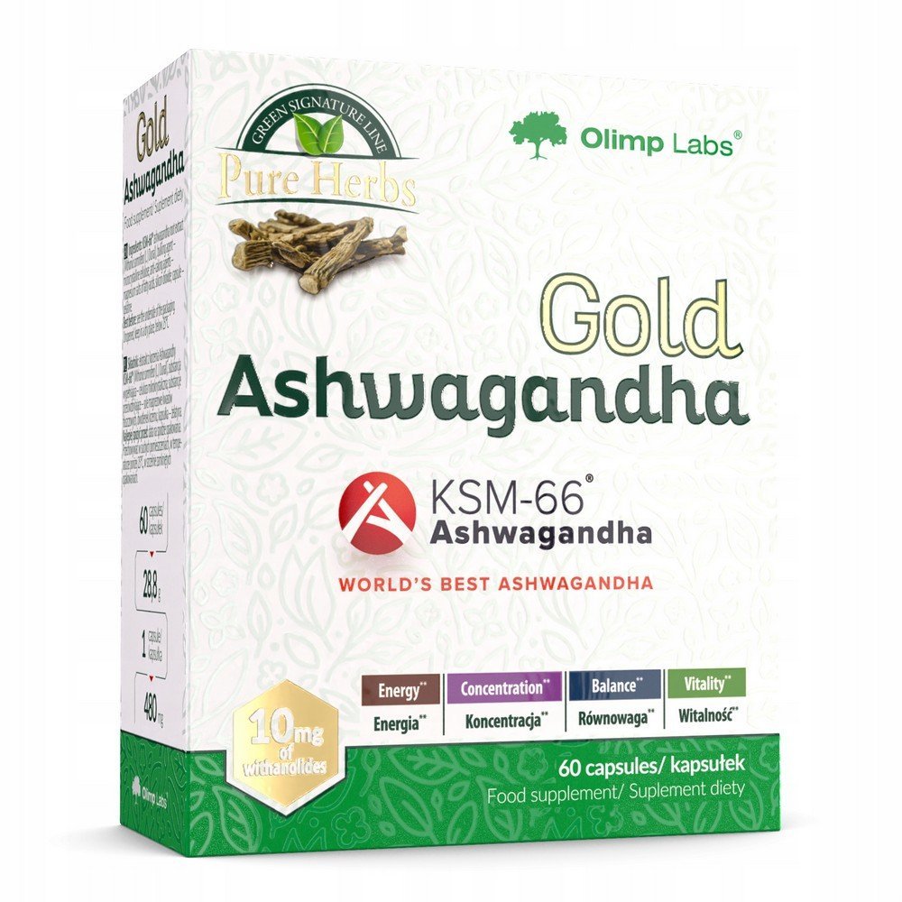 OLIMP GOLD ASHWAGANDHA 60 caps INDIAN GINSENG STRESS EXTRACT,OLIMP GOLD ASHWAGANDHA 60 kaps. Ekstrakt ze stresu z żeń-szenia indyjskiego