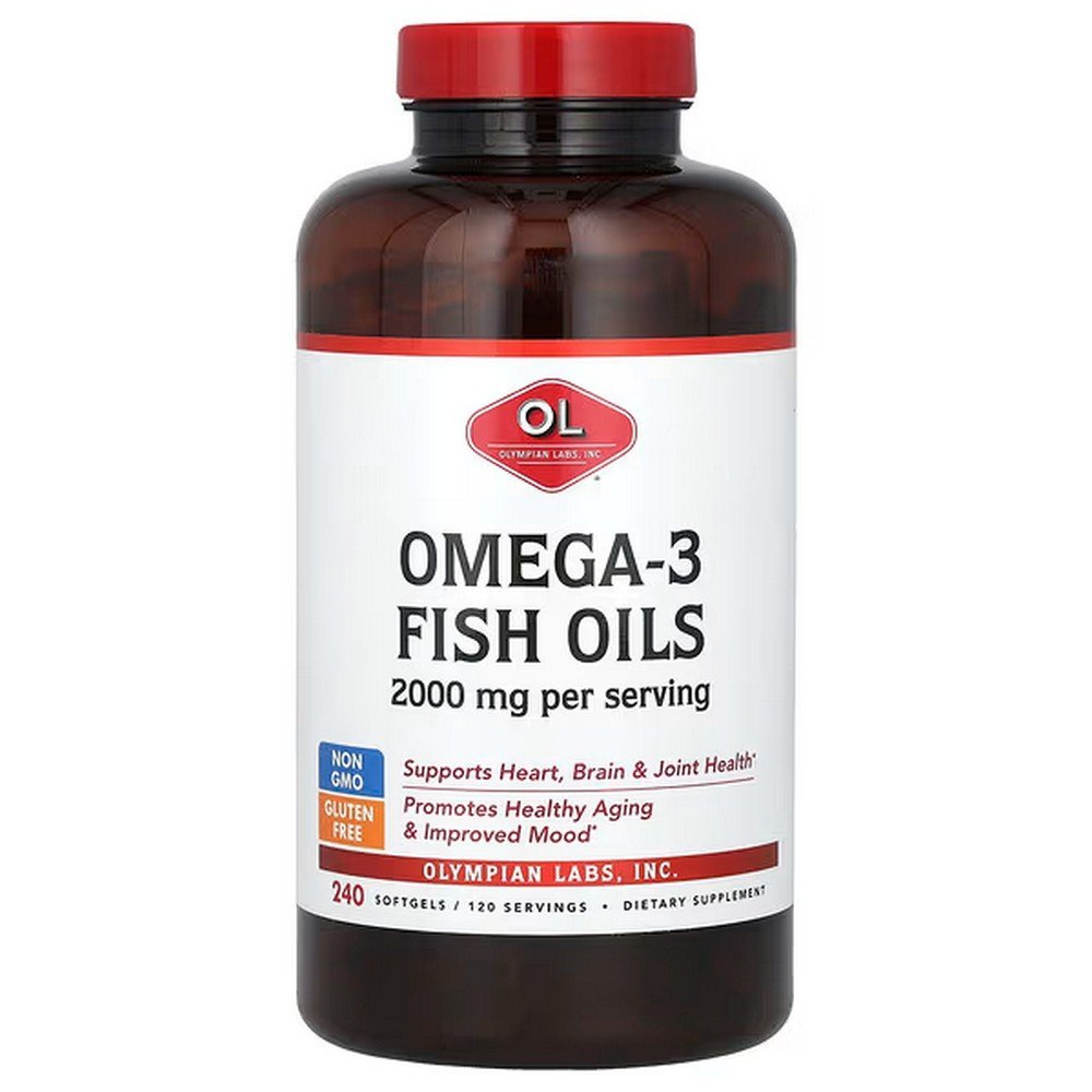 Olympian Labs, Omega-3 Fish Oils, Omega-3 Fish Oil, 2,000 mg, 240 Softgels (1,000 mg per softgel),Olympian Labs, Omega-3 Fish Oils, Omega-3-Fischöl, 2.000 mg, 240 Weichkapseln (1.000 mg pro Weichkapsel)