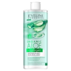 Eveline Cosmetics,Organic Aloe + Collagen Cleansing Micellar Fluid 3 in 1c,Organiczny Aloes + Kolagen Oczyszczający Płyn Micelarny 3 w 1c
