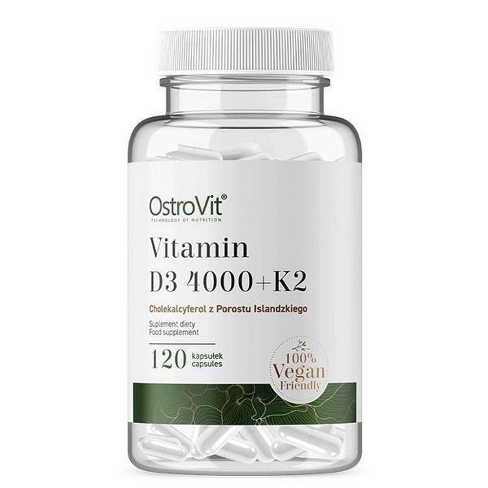 OstroVit,VITAMIN D3 4000 + K2 VEGE, 120 BONES,WITAMINA Dz 4000 + K2 VEGE, 120 KOŚCI,