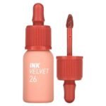 Peripera, Ink Velvet Lip Tint, 26 Well-Made Nude, 0.14 oz (4 g),Peripera, Ink Velvet Lip Tint, Lippenstift auf den Lippen, 26 Well-Made Nude, 4 g (0,14 oz.)