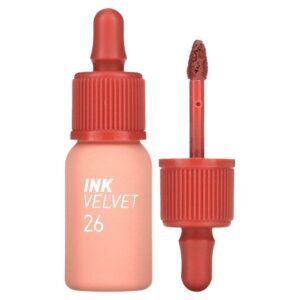 Peripera, Ink Velvet Lip Tint, 26 Well-Made Nude, 0.14 oz (4 g),Peripera, Ink Velvet Lip Tint, Lippenstift auf den Lippen, 26 Well-Made Nude, 4 g (0,14 oz.)