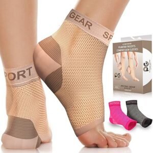 Physix Gear Sport,Physix Gear Compression Socks for Plantar Fasciitis, (1 Pair Beige S/M),Physix Gear Skarpety kompresyjne do zapalenia powięzi podeszwy, (1 para beżowa S/M)