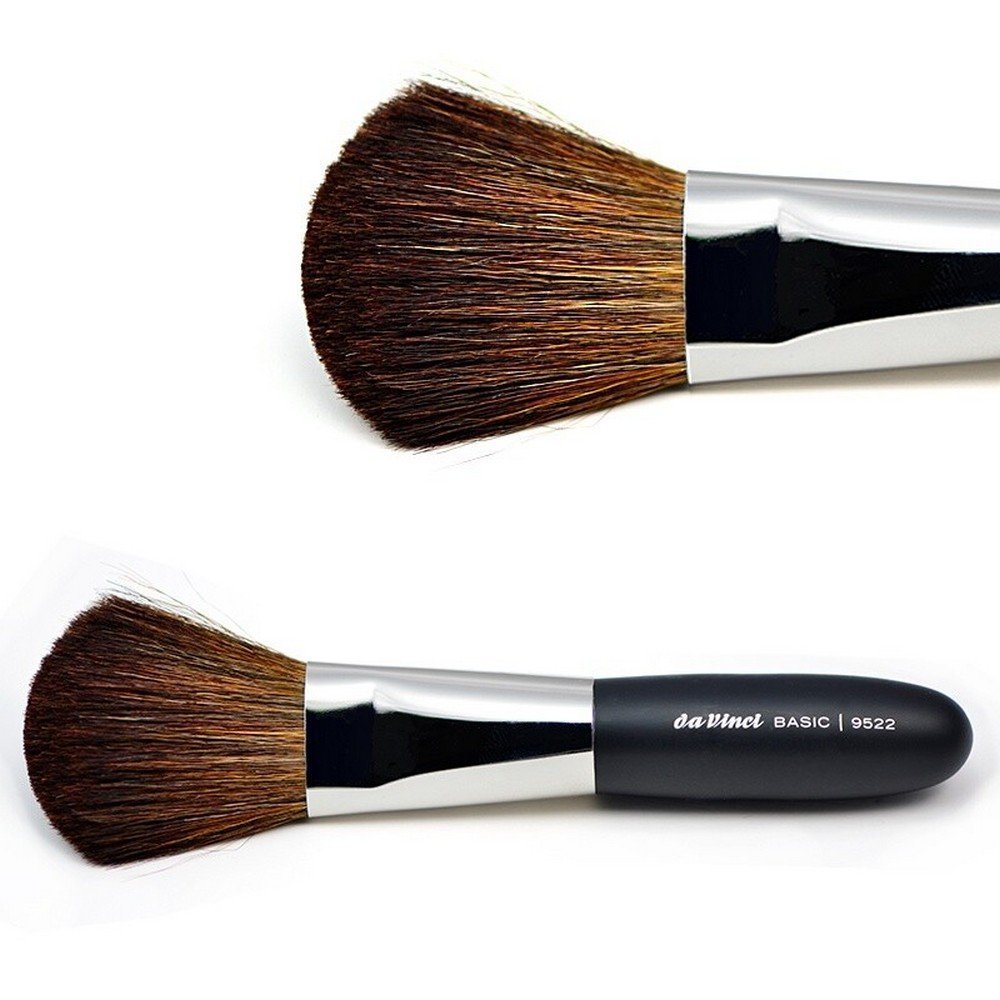 da Vinci,Powder brush with brown mountain goat hair 9522,Štětec na pudr s hnědou srstí horské kozy 9522