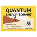 Quantum Energy Square, Banana Nut Butter Crunch, 8 Energy Squares, 48 ​​g (1.69 oz.) Each,Quantum Energy Square, Bananen-Nuss-Butter-Crunch, 8 Energiequadrate, je 48 g (1,69 oz.)