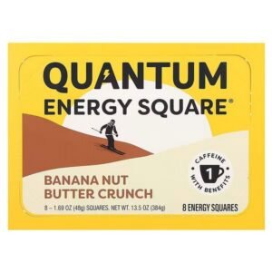 Quantum Energy Square, Banana Nut Butter Crunch, 8 Energy Squares, 48 ​​g (1.69 oz.) Each,Quantum Energy Square, Bananen-Nuss-Butter-Crunch, 8 Energiequadrate, je 48 g (1,69 oz.)