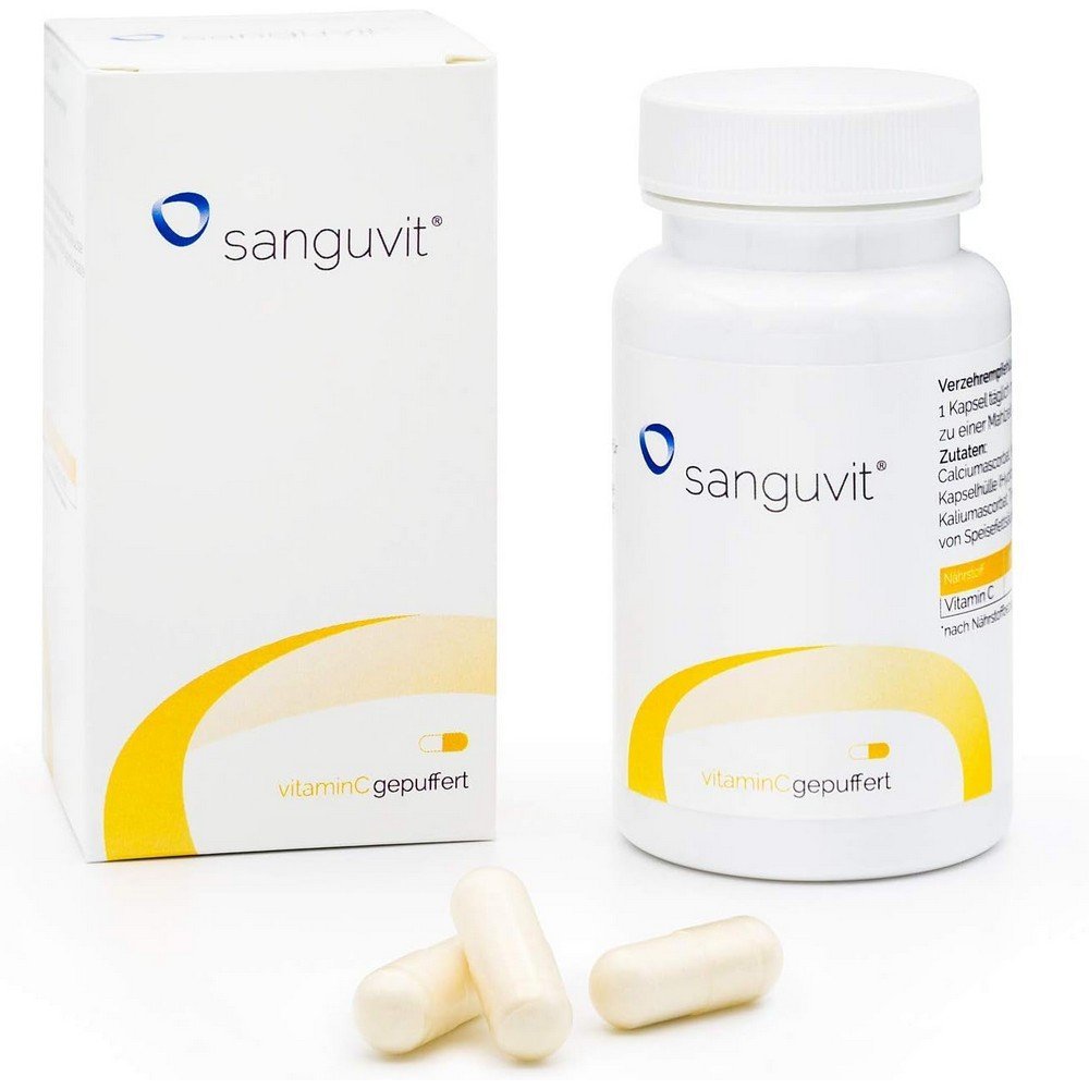 sanguvit Vitamin C Buffered Dietary Supplement with Buffered Vitamin C (60 Capsules), sanguvit Vitamin C Buffered Nahrungsergänzungsmittel mit gepuffertem Vitamin C (60 Kapseln)