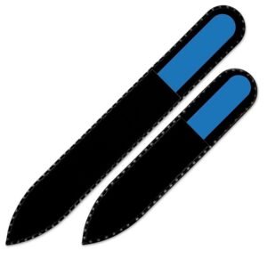 Mont Bleu s.r.o.,Set of 2 Color Glass Nail Files, Hand made of Czech tempered glass C-MS,Sada 2 barevných skleněných pilníků na nehty, ručně vyrobená z českého tvrzeného skla C-MS