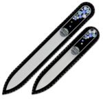 Mont Bleu s.r.o.,Set of 2 Czech Glass Nail Files with crystals B-MS,Sada 2 českých skleněných pilníků na nehty s krystaly B-MS