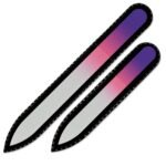 Mont Bleu s.r.o.,Set of 2 Rainbow Crystal Nail Files, Hand made of Czech tempered glass R-MS1,Sada 2 křišťálových pilníků Rainbow, ručně vyrobená z českého tvrzeného skla R-MS1