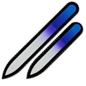 Mont Bleu s.r.o.,Set of 2 Rainbow Crystal Nail Files, Hand made of Czech tempered glass R-MS4,Sada 2 křišťálových pilníků Rainbow, ručně vyrobená z českého tvrzeného skla R-MS4