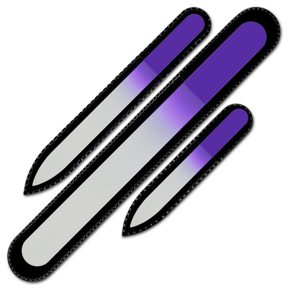 Mont Bleu s.r.o.,Set of 3 Glass Nail FIles C-BMS,Sada 3 skleněných pilníků na nehty C-BMS