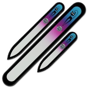 Mont Bleu s.r.o.,Set of 3 Glass Nail Files “Cat” with Swarovski crystals,Sada 3 skleněných pilníků na nehty „Cat“ s krystaly Swarovski