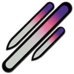 Mont Bleu s.r.o.,Set of 3 Rainbow Crystal Nail Files, Hand made of Czech tempered glass R-BMS1,Sada 3 křišťálových pilníků Rainbow, ručně vyrobená z českého tvrzeného skla R-BMS1