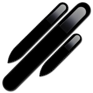 Mont Bleu s.r.o.,Set of 3 Rainbow Crystal Nail Files, Hand made of Czech tempered glass R-BMS2,Sada 3 křišťálových pilníků Rainbow, ručně vyrobená z českého tvrzeného skla R-BMS2