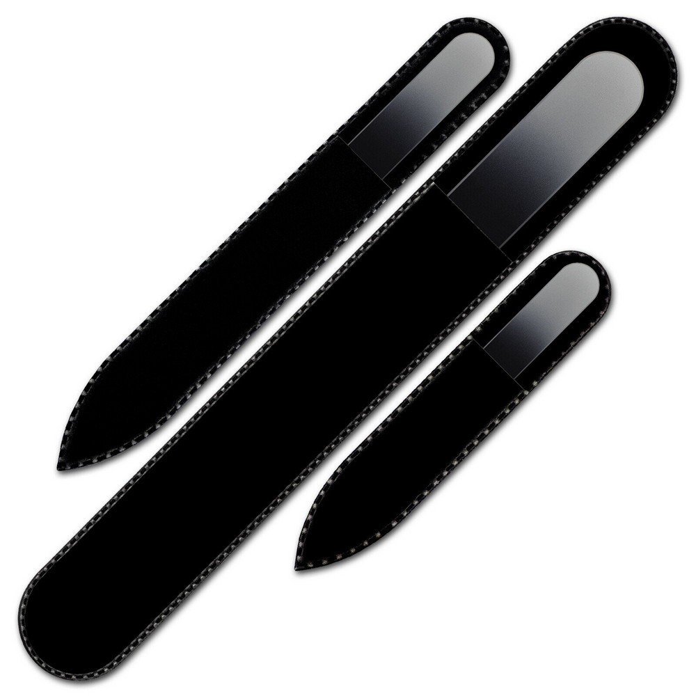 Mont Bleu s.r.o.,Set of 3 Rainbow Crystal Nail Files, Hand made of Czech tempered glass R-BMS2,Sada 3 křišťálových pilníků Rainbow, ručně vyrobená z českého tvrzeného skla R-BMS2