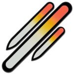 Mont Bleu s.r.o.,Set of 3 Rainbow Crystal Nail Files, Hand made of Czech tempered glass R-BMS5,Sada 3 křišťálových pilníků Rainbow, ručně vyrobená z českého tvrzeného skla R-BMS5