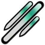 Mont Bleu s.r.o.,Set of 3 Rainbow Crystal Nail Files, Hand made of Czech tempered glass R-BMS9,Sada 3 křišťálových pilníků Rainbow, ručně vyrobená z českého tvrzeného skla R-BMS9