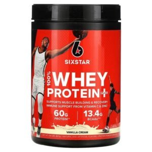SIXSTAR, 100% Whey Protein Plus, 100% Whey Protein Plus, vanilla cream, 821 g (1.81 lbs.),SIXSTAR, 100% Whey Protein Plus, 100% Molkenprotein Plus, Vanillecreme, 821 g (1,81 lbs.)