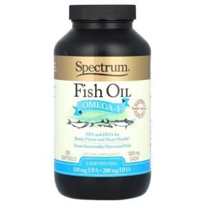 Spectrum Essentials, Fish Oil, fish oil, Omega-3, 1,000 mg, 250 soft capsules (500 mg per soft capsule),Spectrum Essentials, Fish Oil, Fischöl, Omega-3, 1.000 mg, 250 Weichkapseln (500 mg pro Weichkapsel)