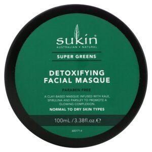Sukin, Super Greens, Detoxifying Facial Masque, 3.38 fl oz (100 ml),Sukin, Super Greens, Entgiftende Gesichtsmaske, 100 ml (3,38 fl. oz.)