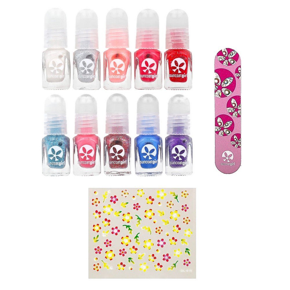 SuncoatGirl, Water-Based Nail Polish Kit, Flare & Fancy, 12 Pieces,SuncoatGirl, Nagellackset auf Wasserbasis, Flare & Fancy, 10 Stck.