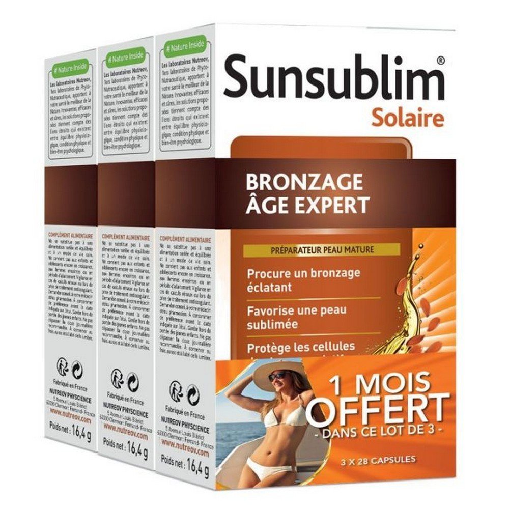 Sunsublim Solar Tan Age Expert 3x28 capsules, Bronzage Solaire Age Expert 3x28 gélules