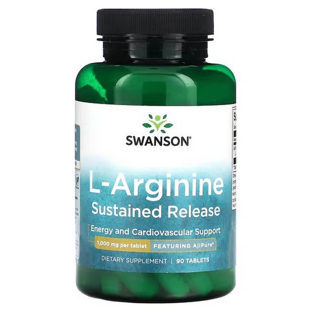 Swanson, L-Arginine, Sustained Release, 1,000 mg, 90 Tablets,Swanson, L-Arginin, verzögerte Freisetzung, 1.000 mg, 90 Tabletten