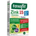 Taxofit Zinc Plus Histidine + Vitamin C + Selenium tablets 40 Pieces, Taxofit Zink 15 + Histidin + Vitamin C + Selen Tabletten 40 Stk.