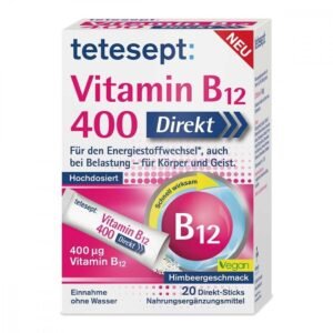 TETESEPT Vitamin B12 400 direct sticks 20pcs., TETESEPT Vitamin B12 400 Direkt Sticks 20Stk.