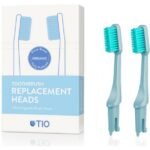 Tio replacement toothbrush head medium glacial blue 2 pcs