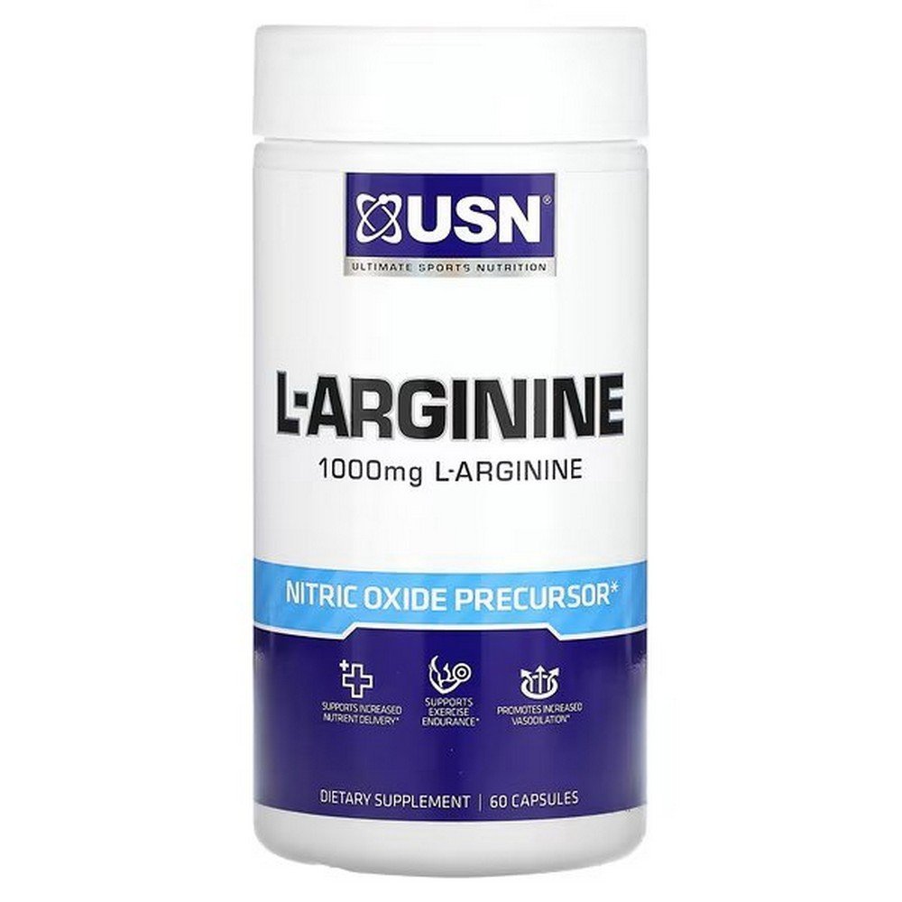 USN, L-Arginine, L-Arginine, 1,000 mg, 60 capsules (500 mg per capsule),USN, L-Arginine, L-Arginin, 1.000 mg, 60 Kapseln (500 mg pro Kapsel)