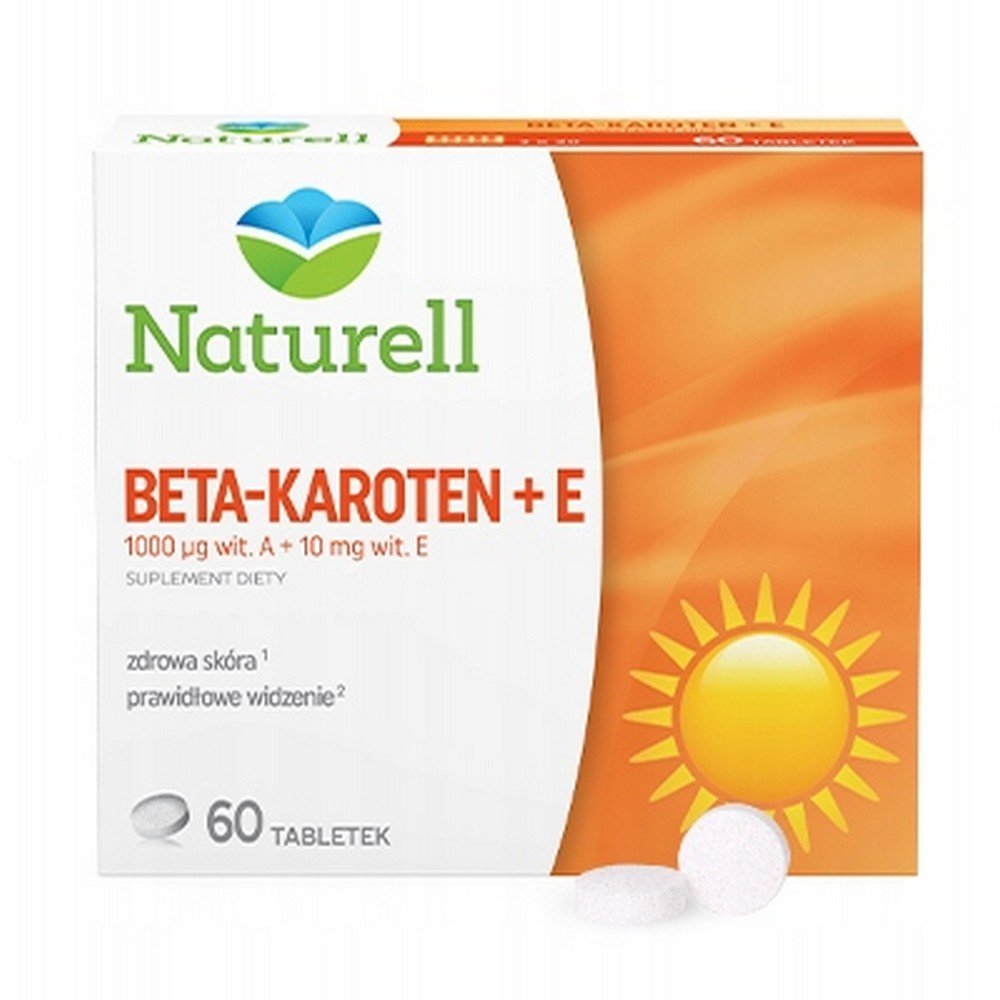 USP Zdrowie,Dietary supplement Naturell Beta-carotene + E, 60 pcs,Suplement diety Naturell Beta-karoten + E, 60 szt