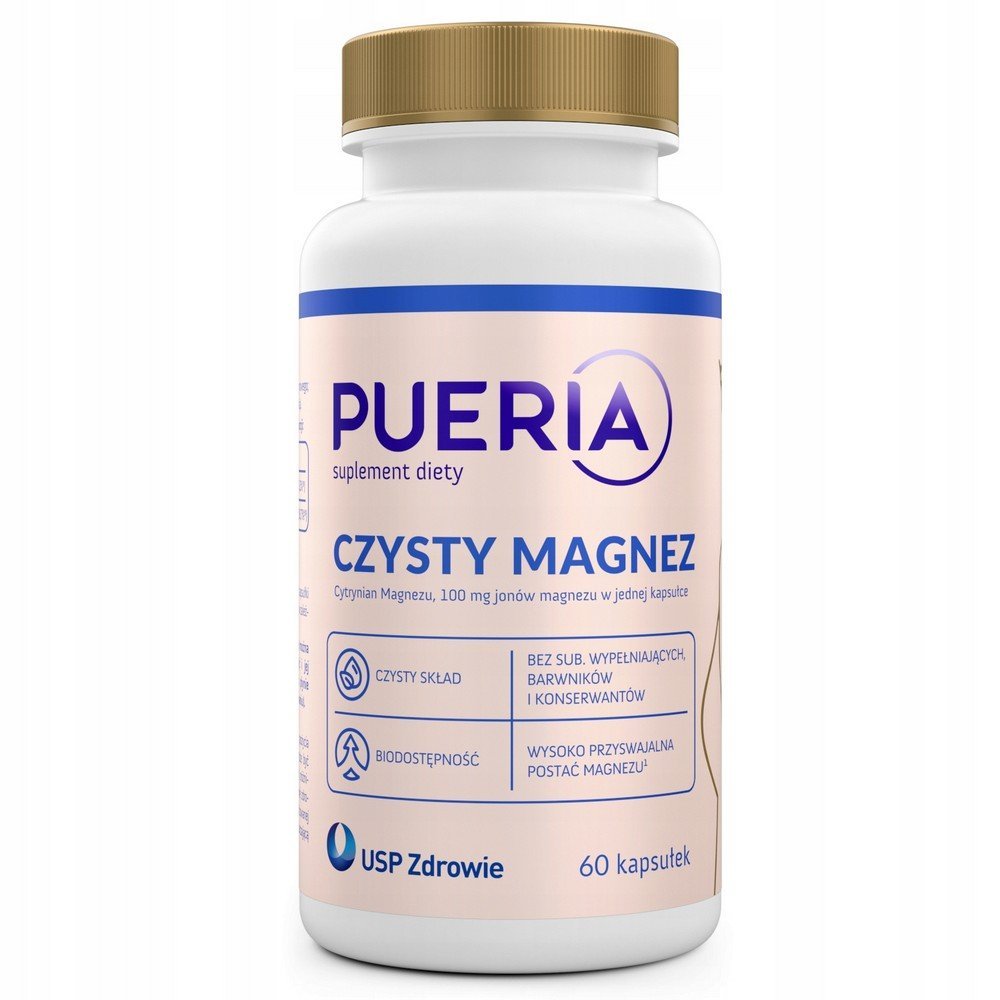USP Zdrowie,Dietary supplement USP Health Pueria Pure Magnesium 100 mg 60,Suplement diety USP Health Pueria Czysty Magnez 100 mg 60,