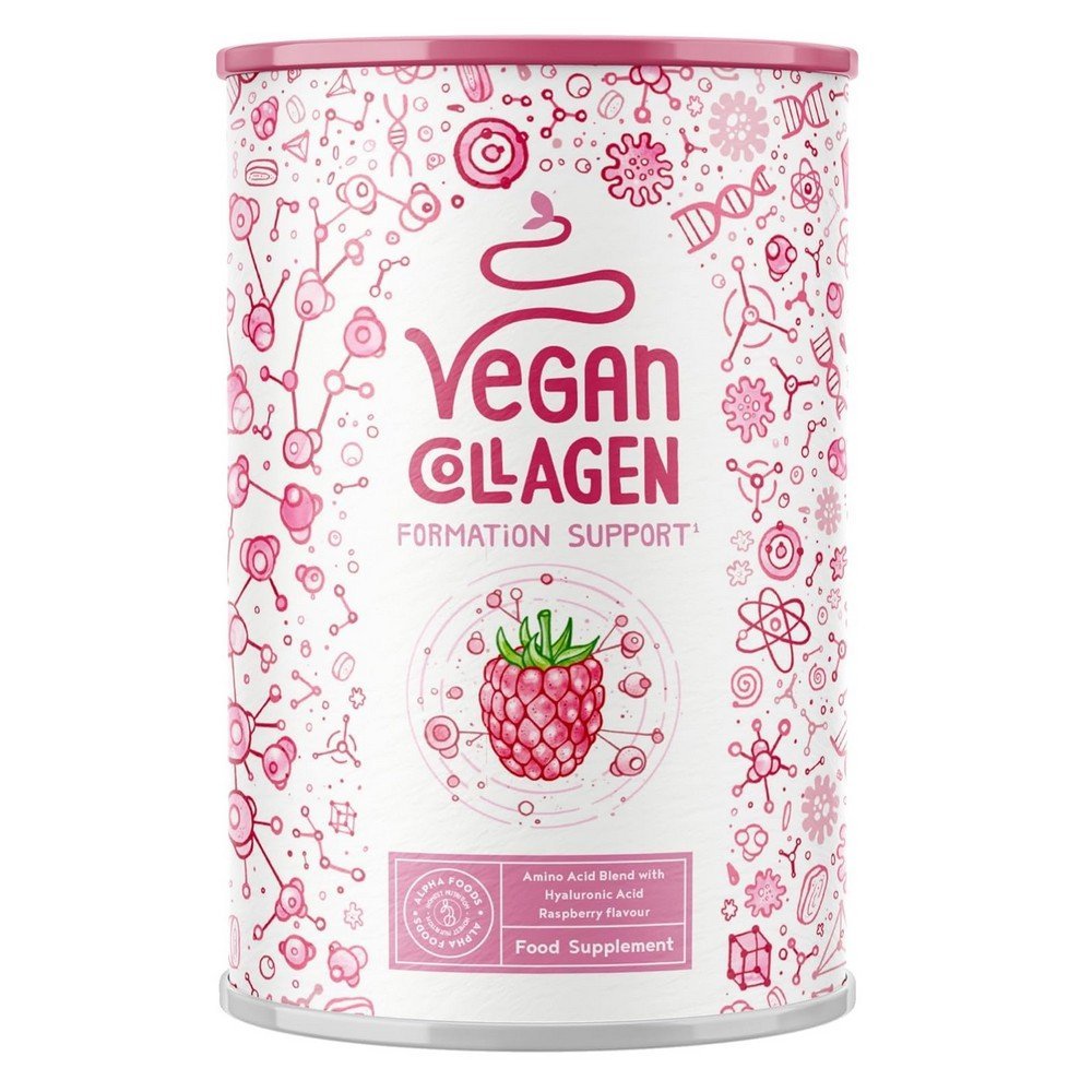 Alpha Foods Vegan Collagen Formation Support with hyaluronic acid, vitamin C from Camu-Camu and Silicea 400g,Alpha Foods Vegan Collagen Formation Support z kwasem hialuronowym, witaminą C z Camu-Camu i Silicea 400g