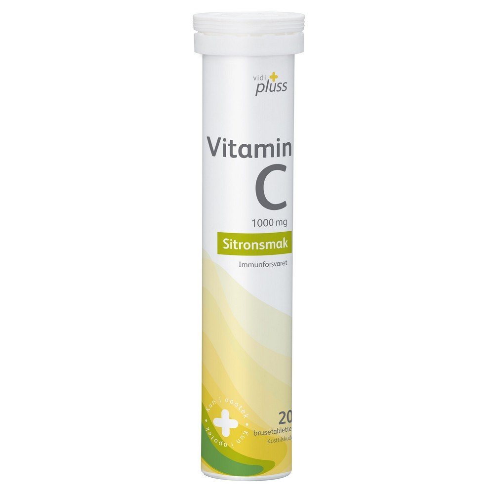 Vidi plus vitamin C 1000mg effervescent tablets lemon flavor 20