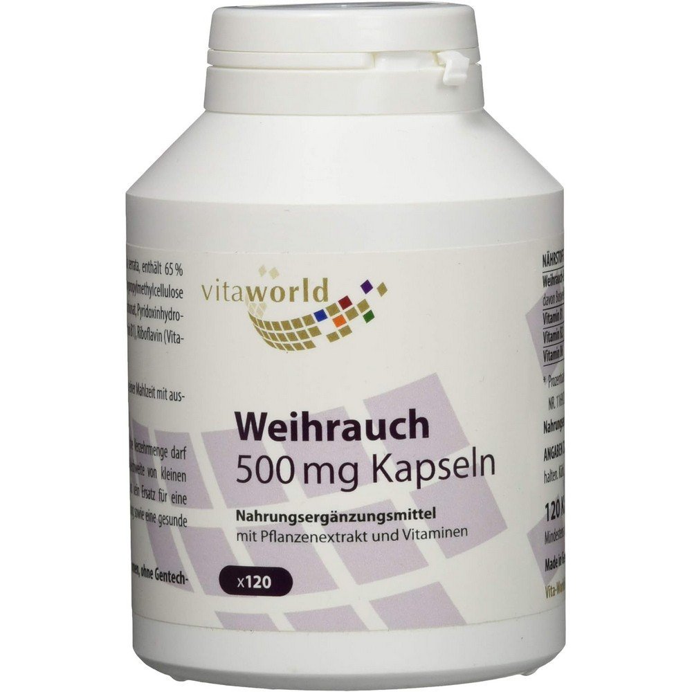 Vita World Boswellia Frankincense Extract 500 mg 120 Vegi Capsules, Vita World Boswellia Weihrauch-Extrakt 500 mg 120 Vegi-Kapseln