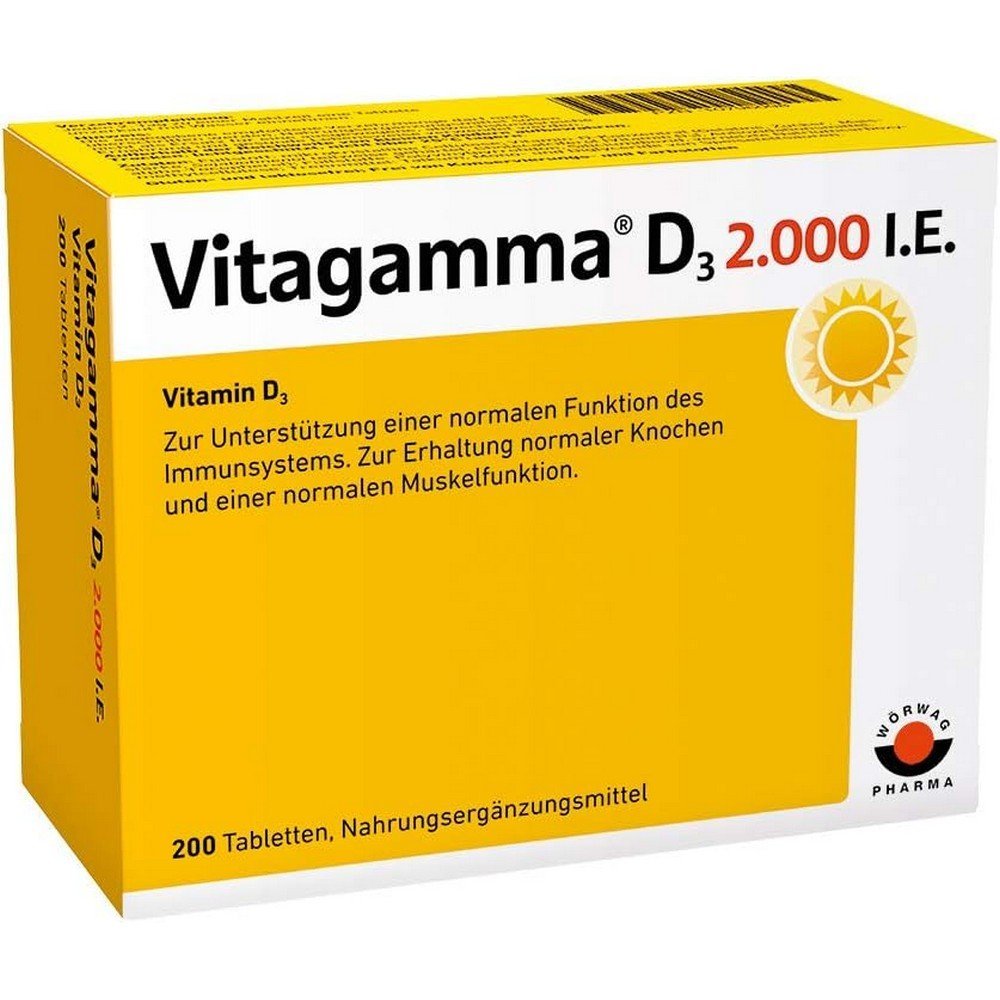 Vitagamma D3 2000 IU, 200 Tablets,Vitagamma D3 2000 IE, 200 Tabletten