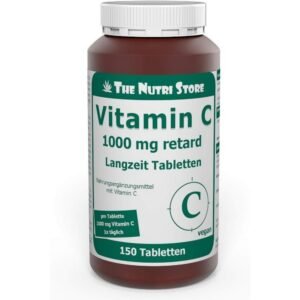 Vitamin C 1000 mg Long-Term Tablets Pack of 150 - 5 Month Supply, Vitamin C 1000 mg Langzeittabletten à 150 Stück – 5 Monatsvorrat