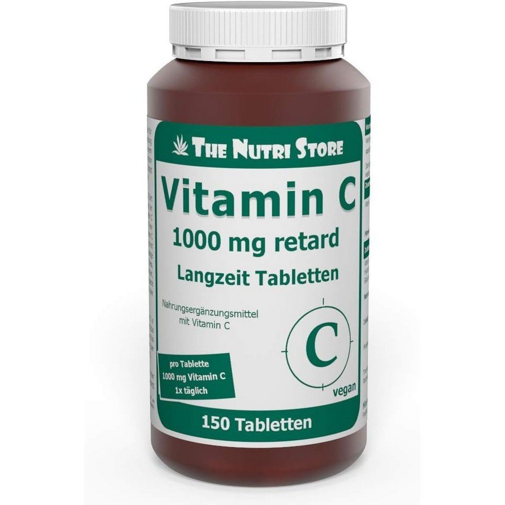 Vitamin C 1000 mg Long-Term Tablets Pack of 150 - 5 Month Supply, Vitamin C 1000 mg Langzeittabletten à 150 Stück – 5 Monatsvorrat