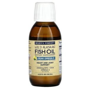 Wiley's Finest, Wild Alaskan Fish Oil, Omega-3 Peak, Natural Lemon, 2,300 mg, 125 ml (4.23 fl. oz.),Wiley's Finest, Wild Alaskan Fish Oil, Omega-3-Peak, natürliche Zitrone, 2.300 mg, 125 ml (4,23 fl. oz.)